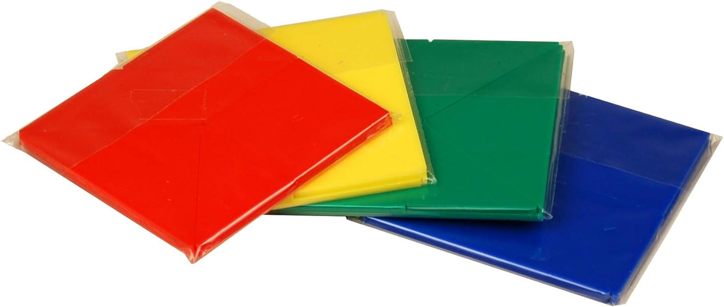 Tangrams (Set of 28) by Learning Advantage - Plastic Puzzle Blocks for Geometry
