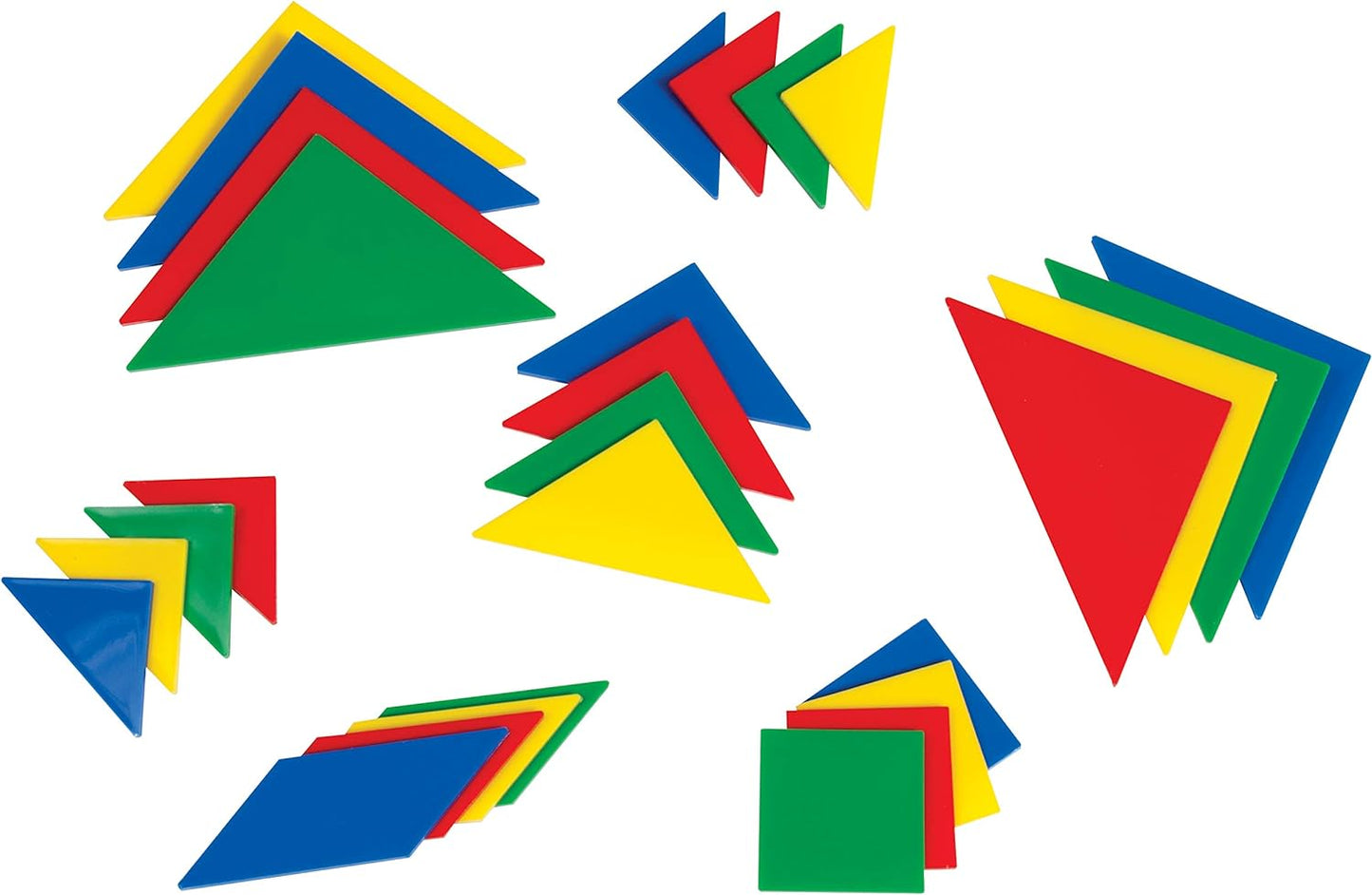 Tangrams (Set of 28) by Learning Advantage - Plastic Puzzle Blocks for Geometry