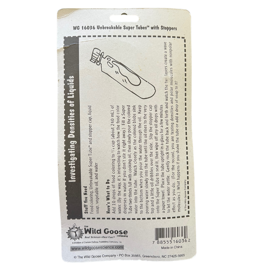 Unbreakable Super Tubes with Stoppers (Test Tubes)