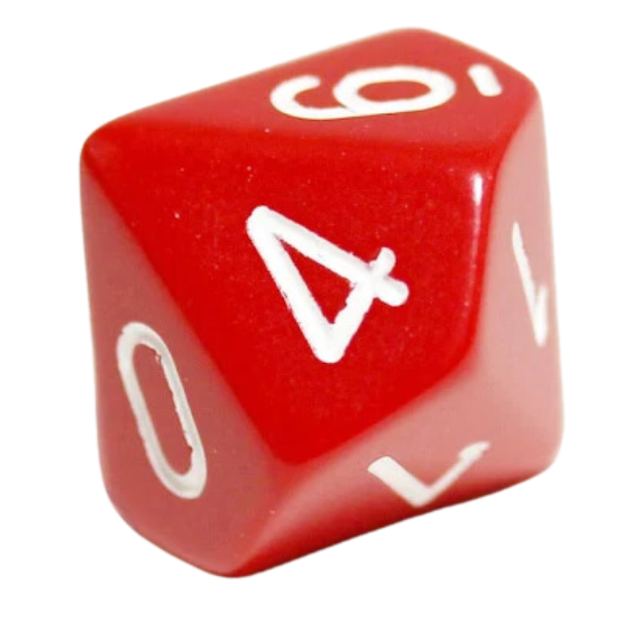 10-Sided Polyhedra Die, Red