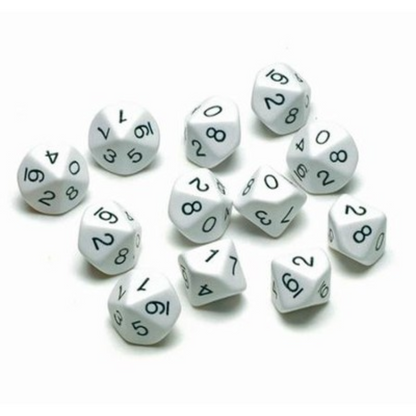 10-Sided Polyhedra Die, White