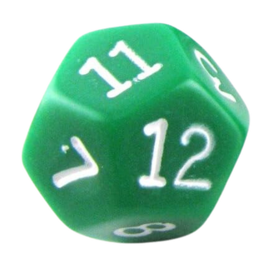 12-Sided Polyhedra Die, Green