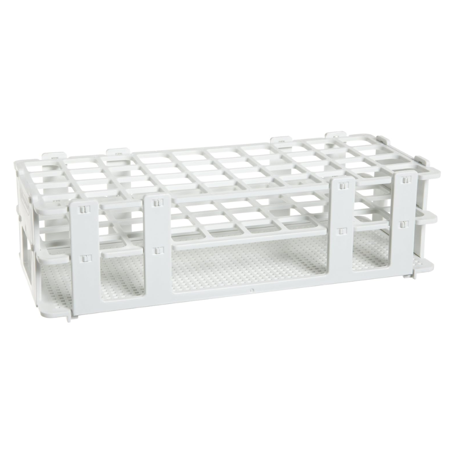 Test Tube Rack, 40 Places, White Plastic