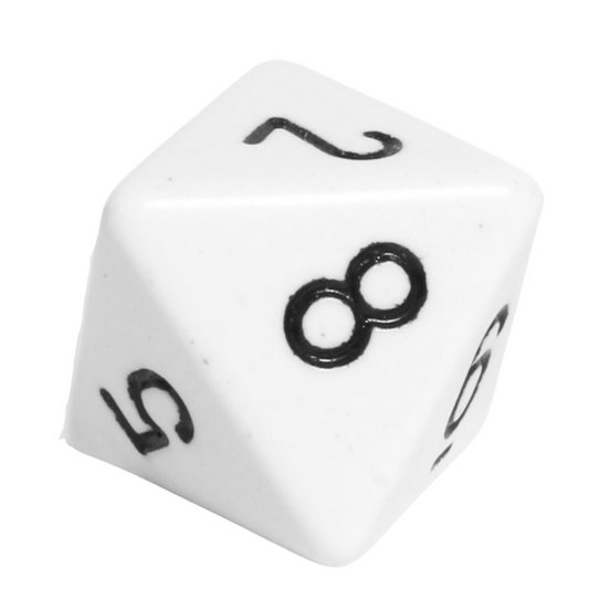 8-Sided Polyhedra Die, White