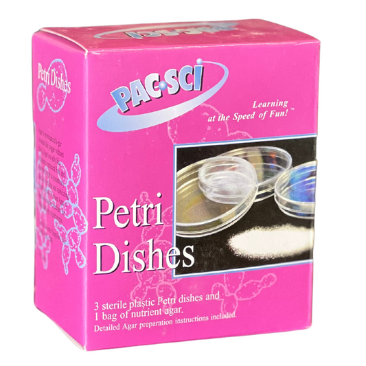 90mm Petri Dishes (set of 3) with Agar in Box