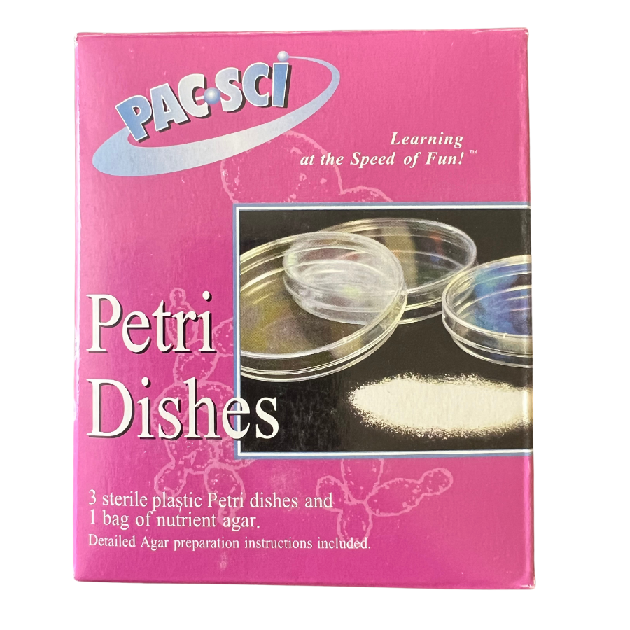 90mm Petri Dishes (set of 3) with Agar in Box