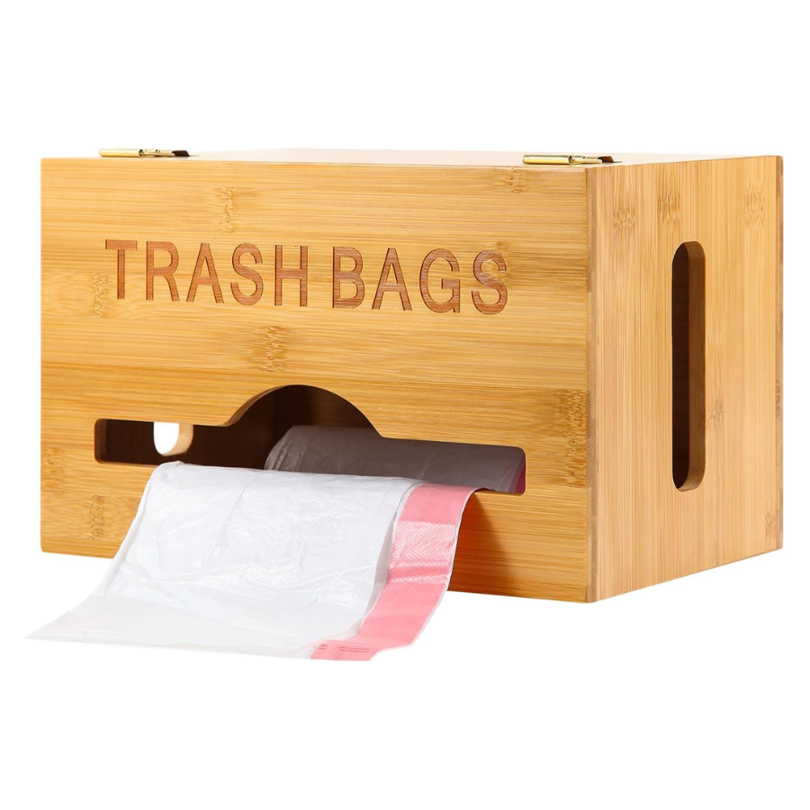 Bamboo Trash Bag Dispenser