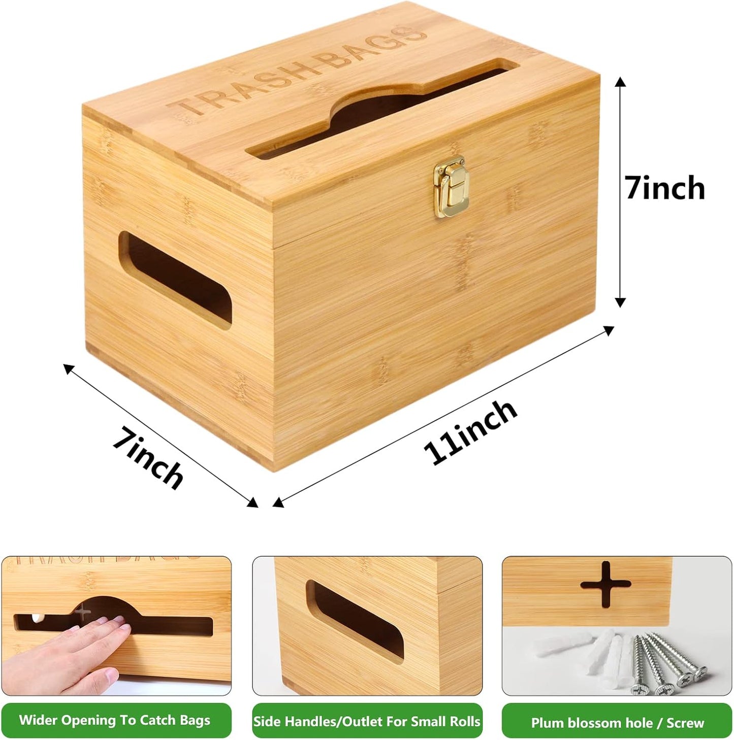 Bamboo Trash Bag Dispenser