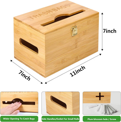 Bamboo Trash Bag Dispenser