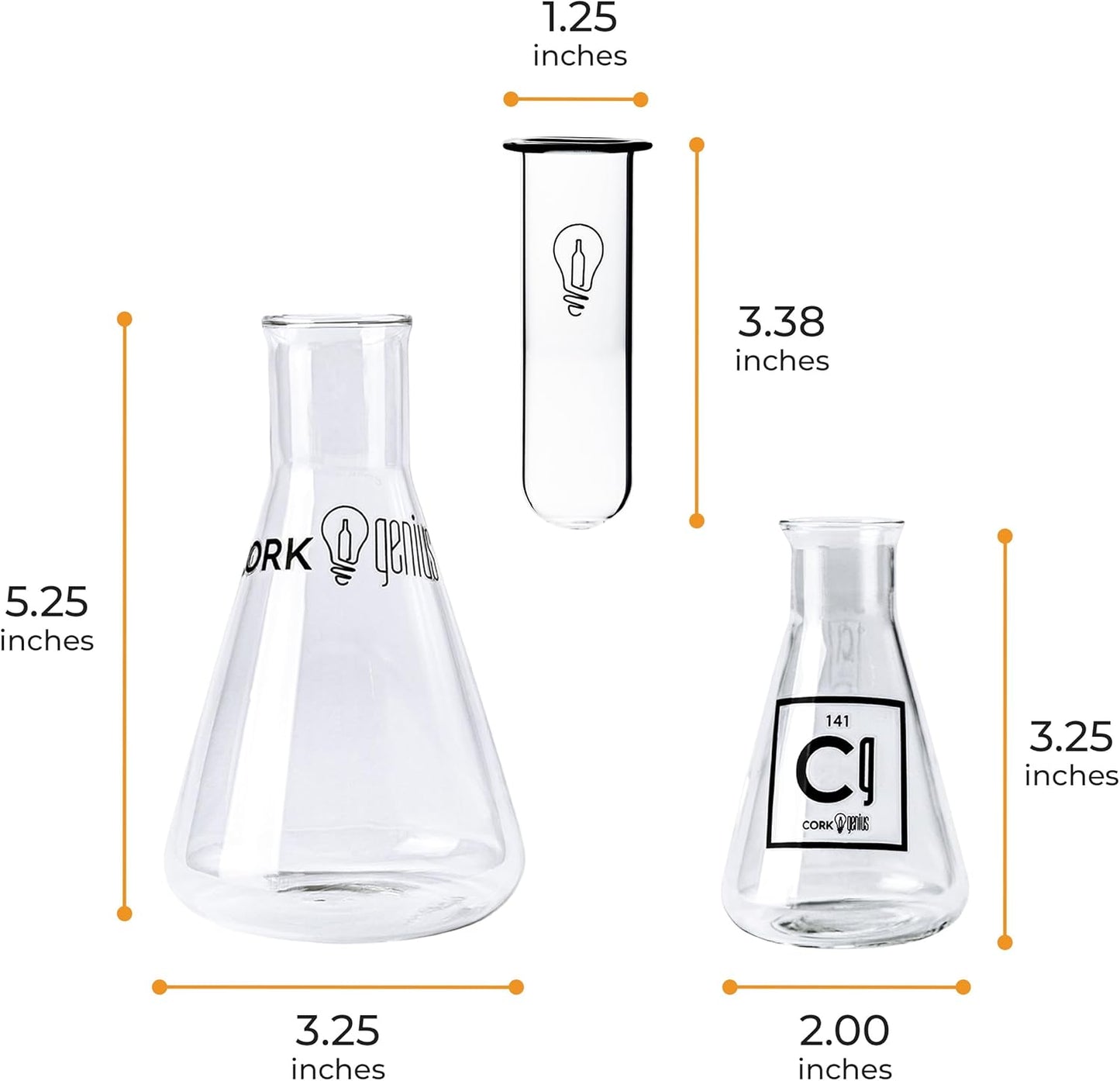 15 Piece Chemistry Shot Glass Set, Science and Laboratory Themed Shot Glasses