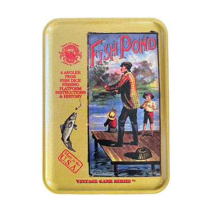 antique aluminum fish box portland fish co Folk Art Metal Trinket FORESTBOUND Fish Pond Game in a