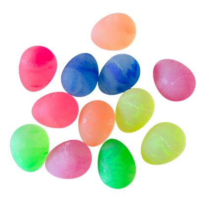 Glow-In-The-Dark Swirl Egg Bouncy Ball (Set of 12)