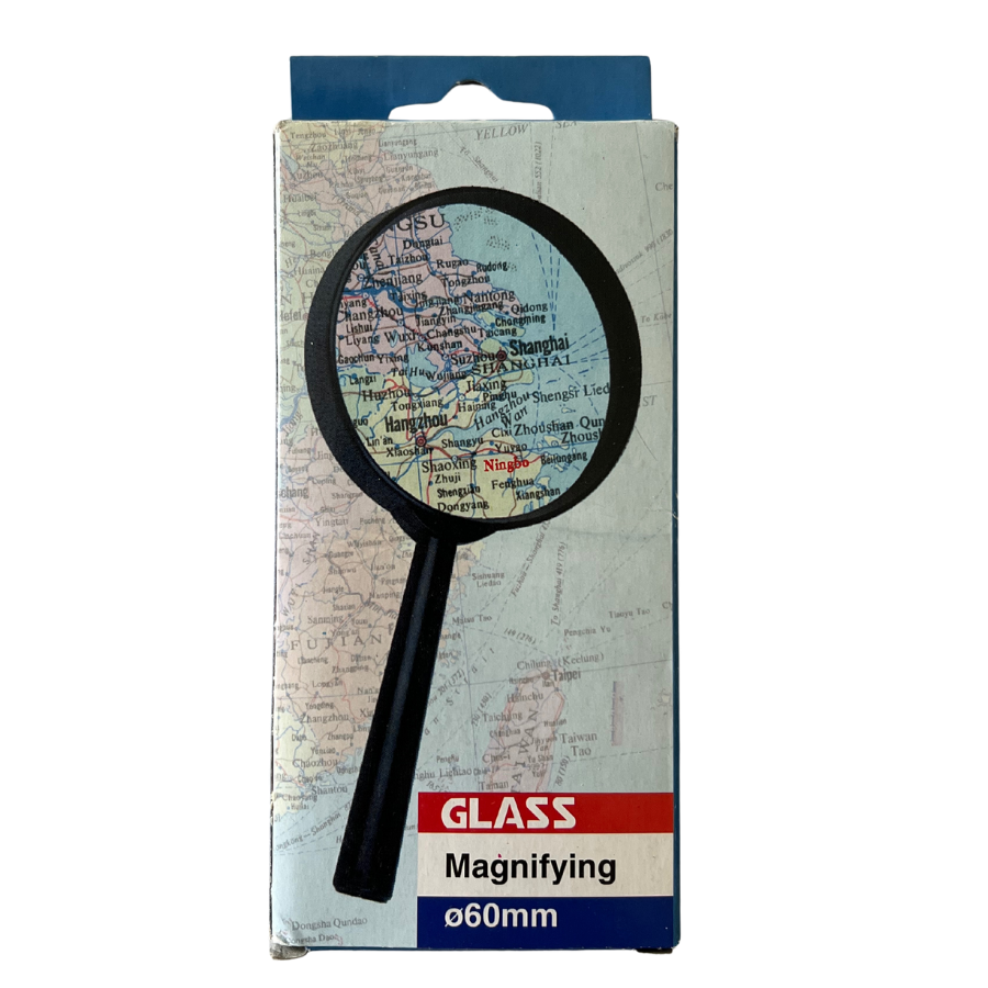 2-1/2" Diameter Round Magnifying Glass, 2x Glass Lens (60mm)