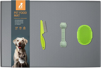 Pet Food Mat, Silicone Non-Slip Feeding Mat