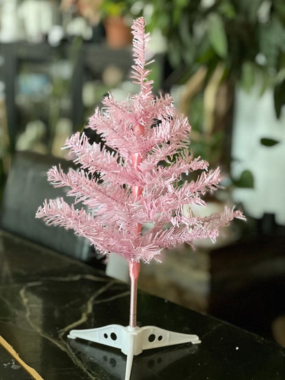 Pink Brush Christmas Tree, 18-inches tall (NEW)