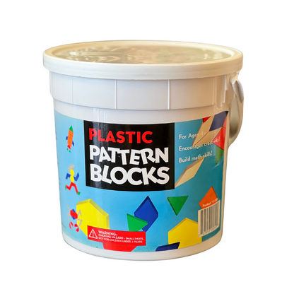 Pattern Blocks, 250 Plastic Pieces in Plastic Bucket