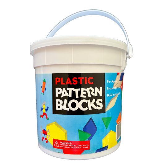 Pattern Blocks, 250 Plastic Pieces in Plastic Bucket