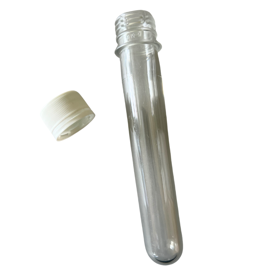 Plastic Test Tube with White Screw Cap