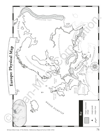 The World, Reference Maps and Forms (Reproducible Resource)