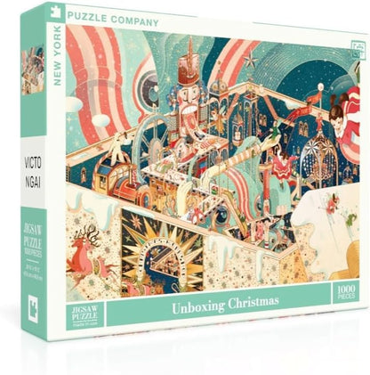 Unboxing Christmas by Victo Ngai, 1000 Piece Jigsaw Puzzle by New York Puzzle Company