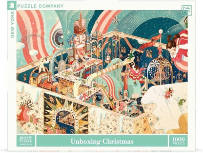 Unboxing Christmas by Victo Ngai, 1000 Piece Jigsaw Puzzle by New York Puzzle Company