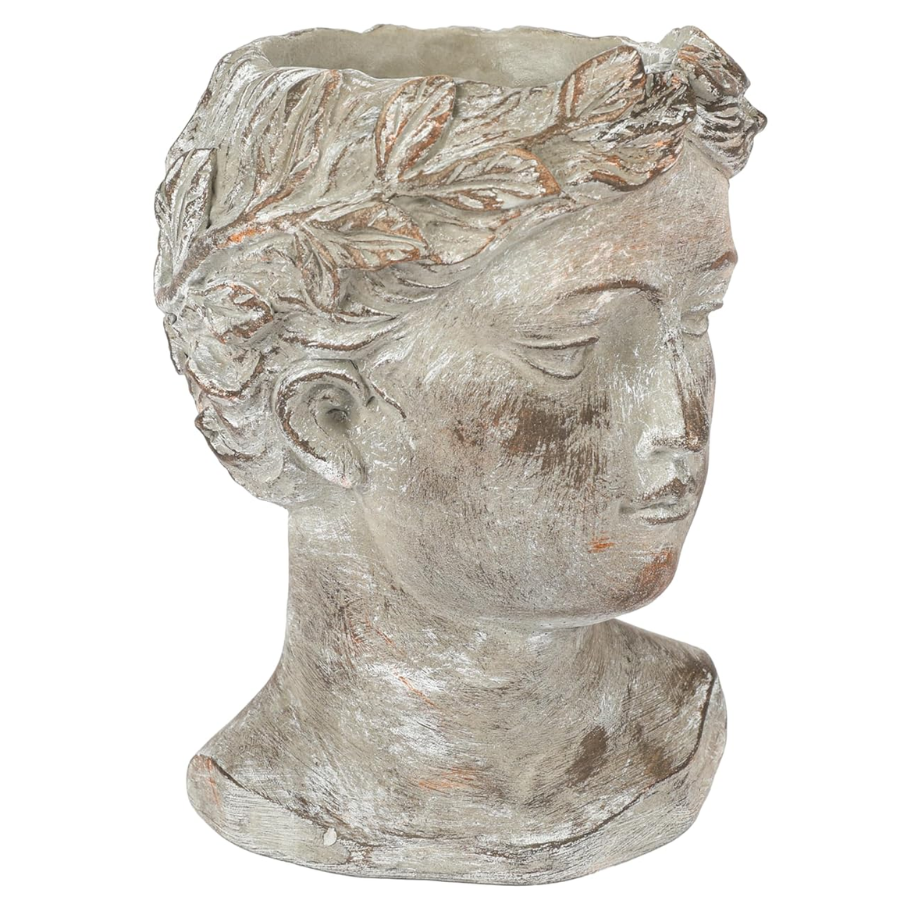 Cement Greco Woman Head / Bust Planter, Small (NEW)