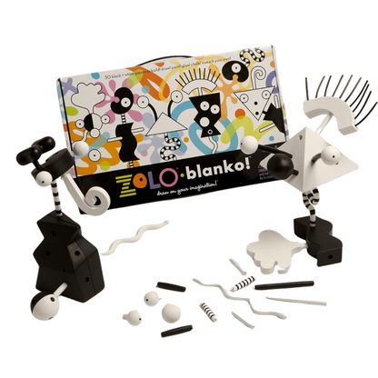 Zolo-Blanko! Playsculpture Building Set, Design Your Own Pieces