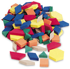 Pattern Blocks, 250 Plastic Pieces in Plastic Bucket