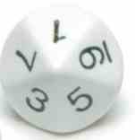 10-Sided Polyhedra Die, White