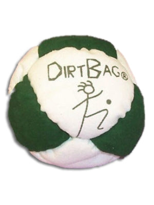 Dirtbag Classic 8-Panel Footbag (Green and White)