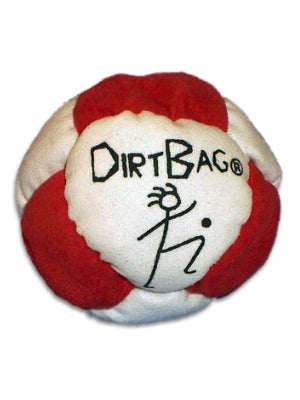 Dirtbag Classic 8-Panel Footbag (Red and White)