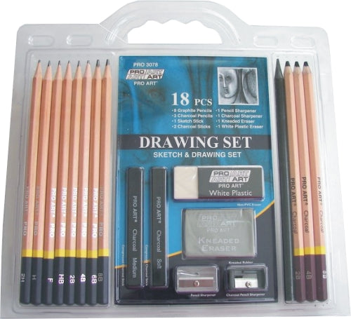 Pro Art Sketch and Drawing Set (18 pieces)