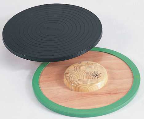 Wooden Balancing Board by Gonge, 2" high, Green (NEW)