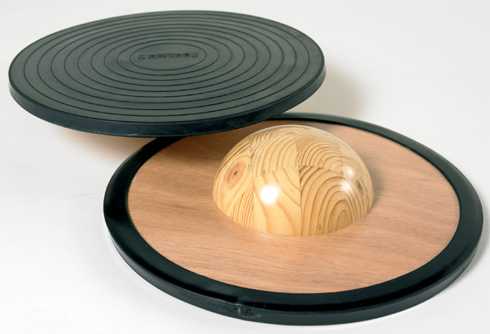 Wooden Balancing Board by Gonge, 3" high, Black (NEW)