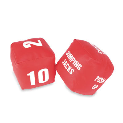 Fitness Dice - Cubes with Actions and Numbers, 4" Soft Foam Cubes