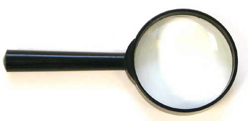 2-1/2" Diameter Round Magnifying Glass, 2x Glass Lens