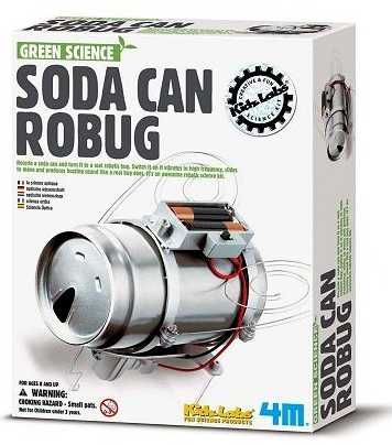 Green Science, Soda Can Robug Kit, 4M (NEW)